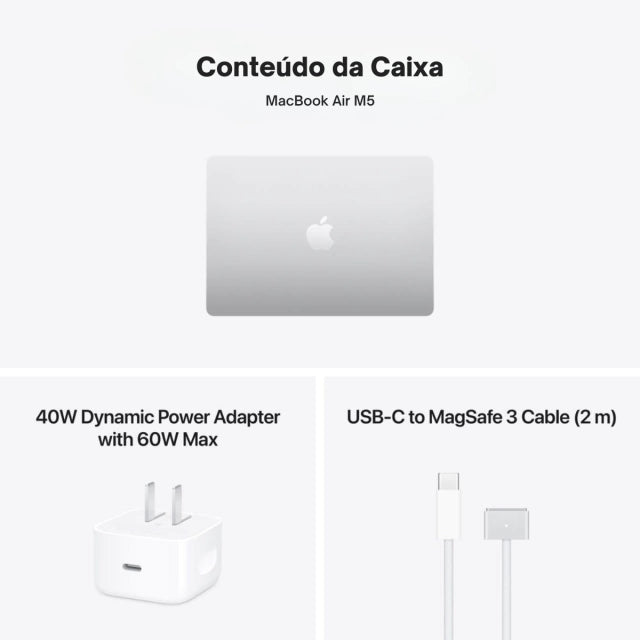 MacBook Air 13" - M5 - 16GB (CPU 10 | GPU 8) - 512GB SSD - Prateado - Imagem 7