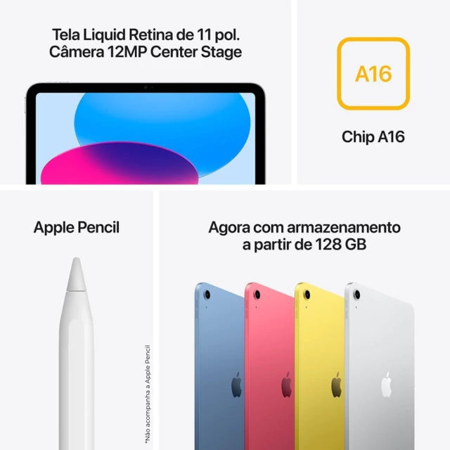 iPad 11 - Chip A16 - 11" - Wi-Fi - 128GB - Rosa - Imagem 7