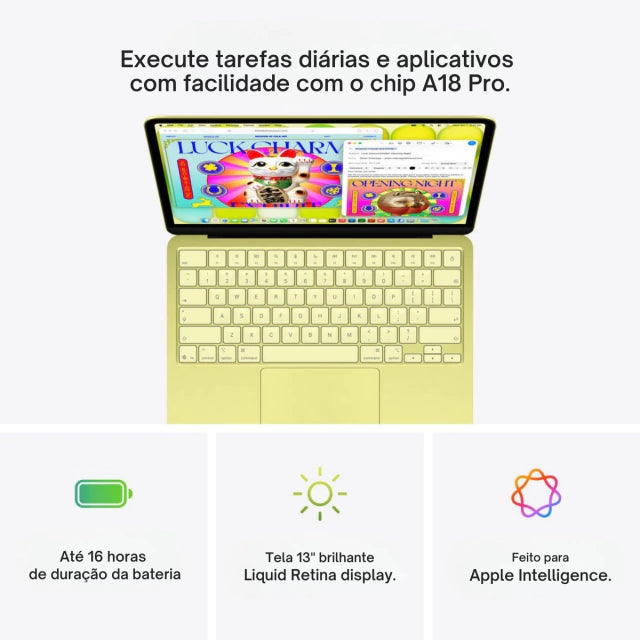 MacBook Neo A18 Pro - 256GB - Amarelo-cítrico - Imagem 4