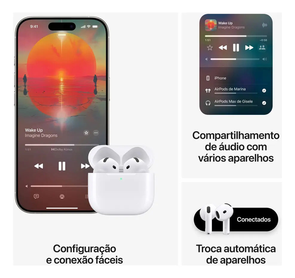 Apple AirPods 4 com Cancelamento Ativo de Ruído - Imagem 8